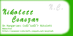 nikolett csaszar business card